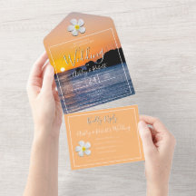 White Plumeria Flower with Golden Sunset, Weddensc