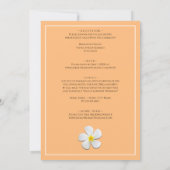 White Plumeria Flower with Golden Sunset, Weddensc Kaart (Achterkant)