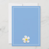 White Plumeria Flower with Tropical Beach, RSVP Kaart (Achterkant)
