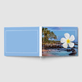 White Plumeria Flower with Tropical Beach, Wedding Gastenboek (Volledig)