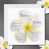 White Plumeria Flower with Yellow, Wedding, Kaart