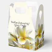 White Plumeria Flowers Wedding Reception Favor Box Bedankdoosjes (Geopend)