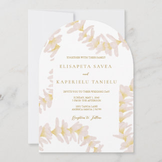 White Plumeria Invitation Kaart