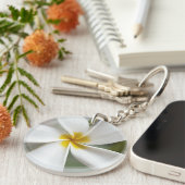 White Plumeria - Macro Portrait Sleutelhanger (Voorkant Rechts)