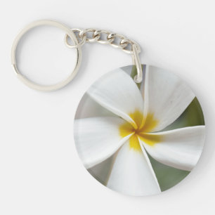 White Plumeria - Macro Portrait Sleutelhanger
