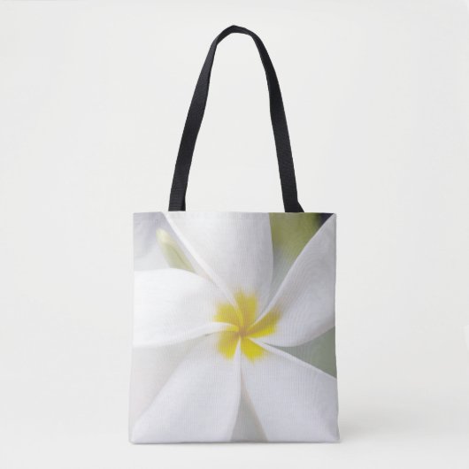White Plumeria - Macro Portrait Tote Bag (Voorkant)