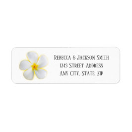 White Plumeria met Geel, Adres, Label