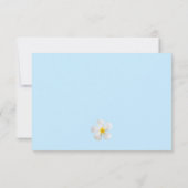 White Plumeria on Blue, Tropical, Floral, RSVP Bedankkaart (Achterkant)