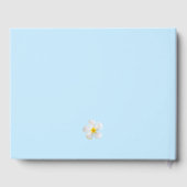 White Plumeria on Blue, Tropical, Floral, Wedding Gastenboek (Achterkant)