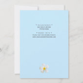 White Plumeria on Blue, Tropical, Floral Wedding Save The Date (Achterkant)
