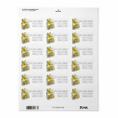 White Plumeria Tropical Return Address Labels (Full Sheet)