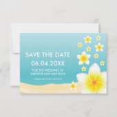 White Plumeria Tropical Wedding Save the Date (Voorkant)