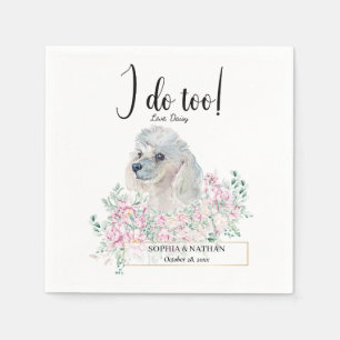 White podle Dog Wedding Cocktail Napkins Servet