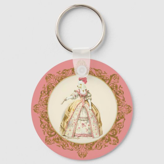 White podle Marie Antoinette  Art Sleutelhanger (Voorkant)