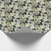 White Poinsettia Cadeaupapier (Hoek)