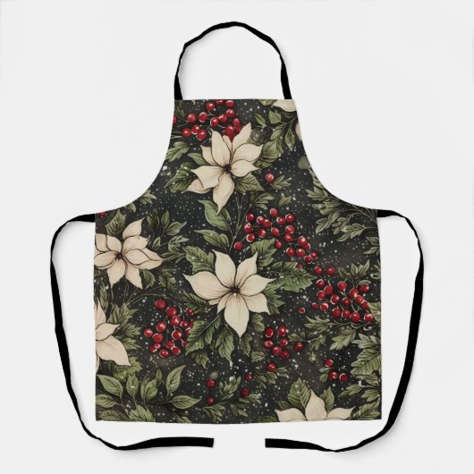 White Poinsettia Christmas Design Schort (Voorkant)