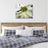 White Poinsettia Elegant Kerstfeestdag Floral Canvas Afdruk (Insitu (Slaapkamer))