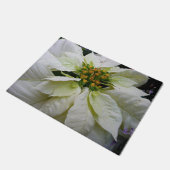 White Poinsettia Elegant Kerstfeestdag Floral Deurmat (Schuin)