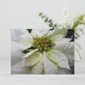 White Poinsettia Elegant Kerstfeestdag Floral Feestdagenkaart (Staand voorkant)