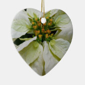 White Poinsettia Elegant Kerstfeestdag Floral Keramisch Ornament (Rechts)
