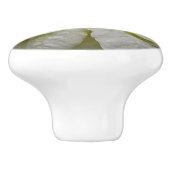 White Poinsettia Elegant Kerstfeestdag Floral Keramische Knop (Zijkant)