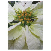 White Poinsettia Elegant Kerstfeestdag Floral Klembord (Achterkant)