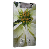 White Poinsettia Elegant Kerstfeestdag Floral Klembord (Rechts)