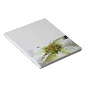 White Poinsettia Elegant Kerstfeestdag Floral Notitieblok (Schuin)