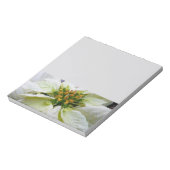 White Poinsettia Elegant Kerstfeestdag Floral Notitieblok (Linkerzijde)