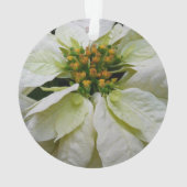 White Poinsettia Elegant Kerstfeestdag Floral Ornament (achterkant)
