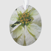 White Poinsettia Elegant Kerstfeestdag Floral Ornament (voorkant)