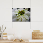 White Poinsettia Elegant Kerstfeestdag Floral Poster (Keuken)