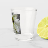 White Poinsettia Elegant Kerstfeestdag Floral Shot Glas (Rechts)