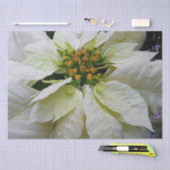 White Poinsettia Elegant Kerstfeestdag Floral Tissuepapier (Craft)
