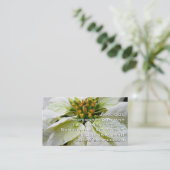 White Poinsettia Elegant Kerstfeestdag Floral Visitekaartje (Staand voorkant)