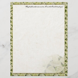 White Poinsettia kerstationery
