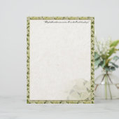 White Poinsettia kerstationery (Staand voorkant)