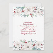 White poinsettia kerstBaby shower Kaart (Achterkant)