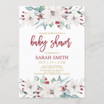 White poinsettia kerstBaby shower