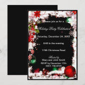 White Poinsettia Kerstparty uitnodiging (Voorkant / Achterkant)