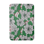 White poinsettia, kerstpatroon badmat (Voorkant Verticaal)