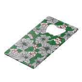 White poinsettia, kerstpatroon creditkaart flessenopener (Achterkant Gekanteld)