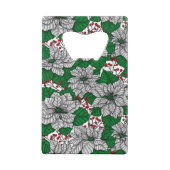 White poinsettia, kerstpatroon creditkaart flessenopener (Achterkant)
