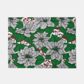 White poinsettia, kerstpatroon deurmat (Voorkant)