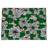 White poinsettia, kerstpatroon groot cadeauzakje (Voorkant)