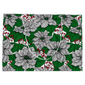 White poinsettia, kerstpatroon groot cadeauzakje (Achterkant)