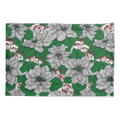 White poinsettia, kerstpatroon kussensloop (Achterkant)