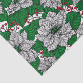 White poinsettia, kerstpatroon tissuepapier (Detail)