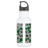 White poinsettia, kerstpatroon waterfles  (Achterkant)