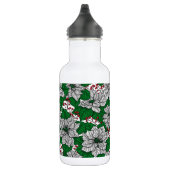 White poinsettia, kerstpatroon waterfles  (Rechts)